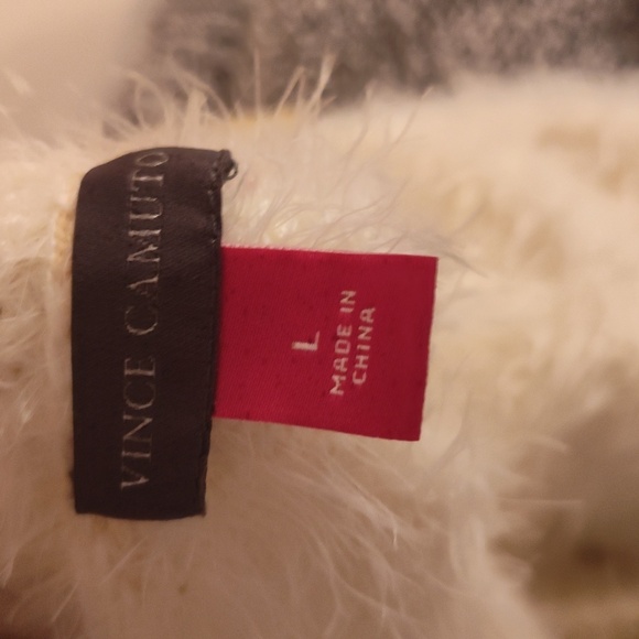 Vince Camuto Womens Eyelash And Marled Knit Sweater Soft Fuzzy Crew Neck - Picture 3 of 7